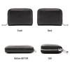 Accordion Top Grain Cowhide RFID Anti-Theft Multi-Card Zipper Leather ID Card Holder