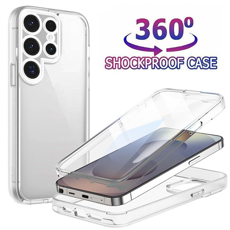 

360 Full Body Claer Protection Phone Case For Samsung S26 Ultra S25 Plus S23 FE S22 S21 S24 FE Shockproof Screen Protector Cover Galaxy S20