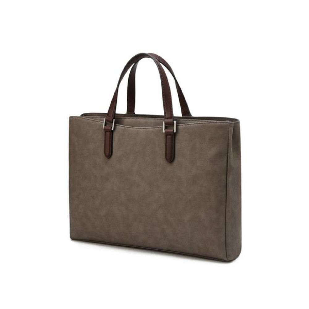 Daks Beige Two Tone Canvas Document Bag Dbba3e083i3