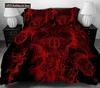 Duvet Cover Set Black Skull SkeletonPaisley Floral Gothic Luxury Soft Bedding Set Comforter Cover Halloween Decor,Queen Size