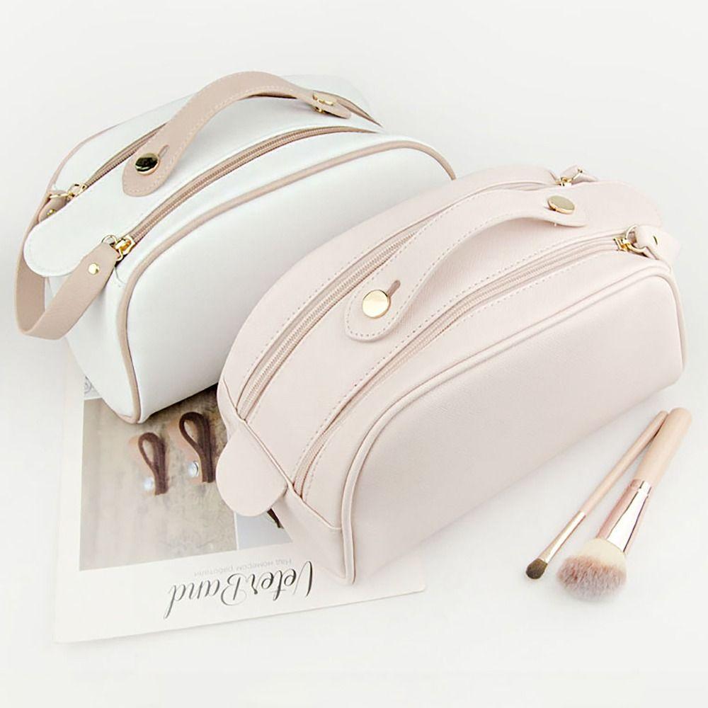 

Waterproof Makeup Pouch Double Zippers Makeup Storage Bag Portable Cosmetic Bag Travel