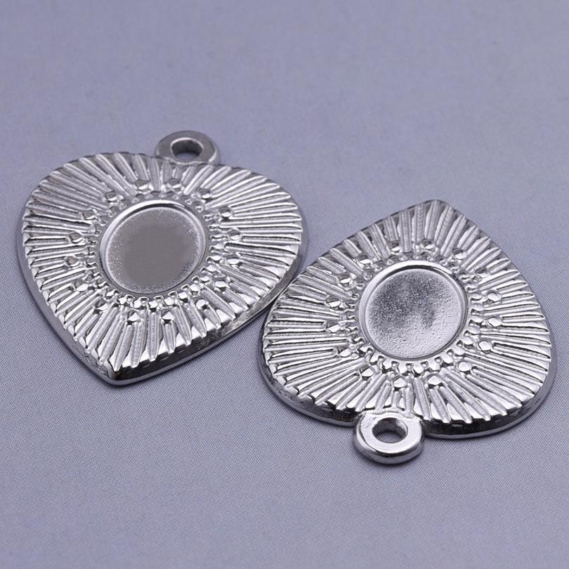 6pcs Titanium/Stainless Steel Heart Charms For Jewelry Making Supplies Fashion Diy Love Pendant Wings Flower Landscape Materials