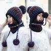 2 Stück/Set Winter Damen Strickmütze Schal Mode Wolle Verdickung Mützenkragen Set