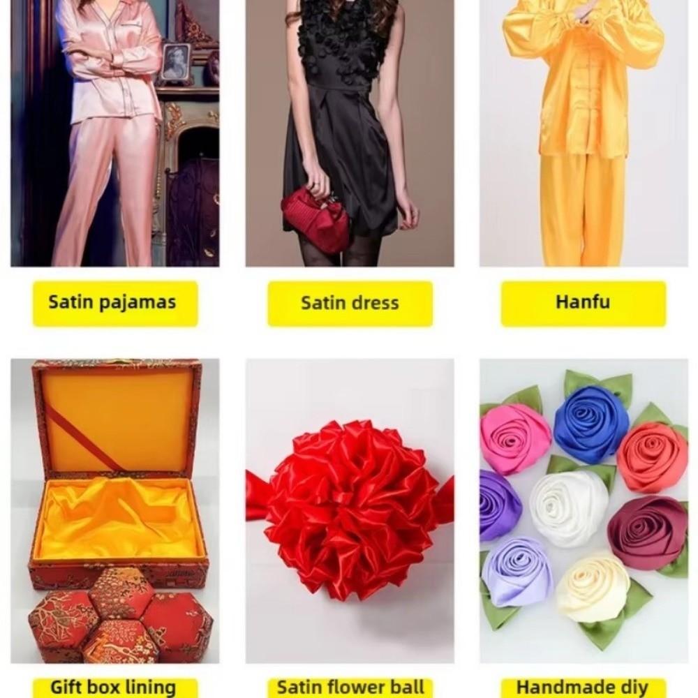 DIY 150*100cm Satin Fabric Handmade Solid Color Sewing Material Imitation Silk Lining Silk Satin For Clothing Gift Box