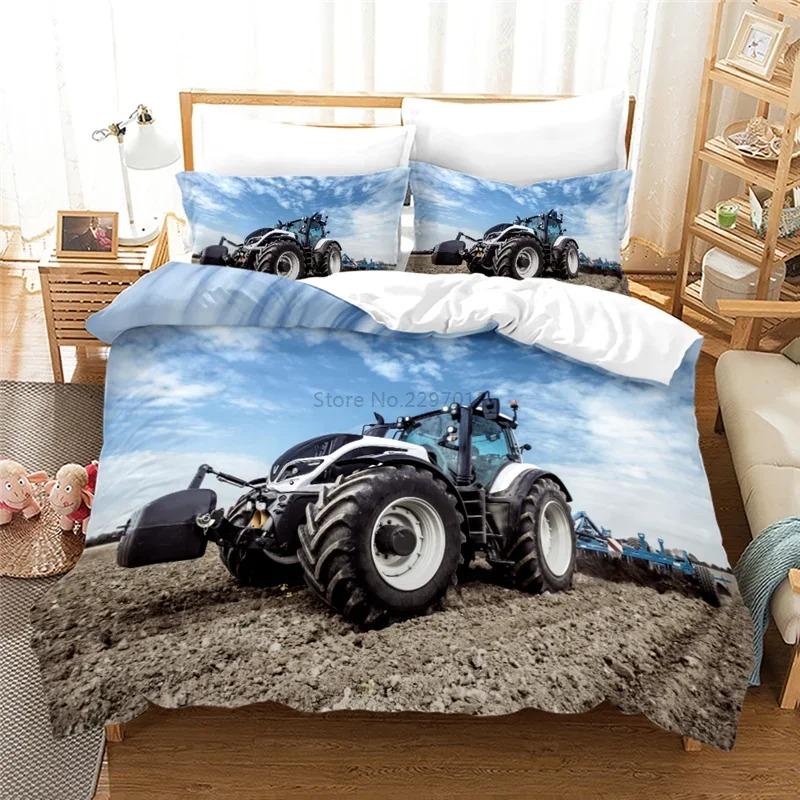 Farm Tractor 3d Bedding Set Duvet Cover Set with Pillowcase Home Textile Twin Full Queen King Bedclothes for Family Home Decor
