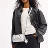 COACH Rowan18 square mirror bag star charm coated canvas and leather hand-held crossbody bag small size women's silver