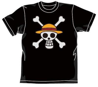 COSPA One Piece Camiseta Tamanho XL com Bandeira Pirata de Descarga, Preta,