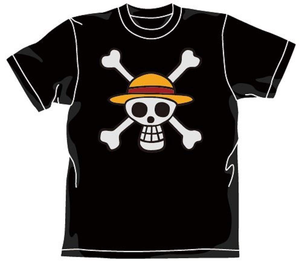 COSPA One Piece Pirate Flag Discharge Size XL T-Shirt, Black,