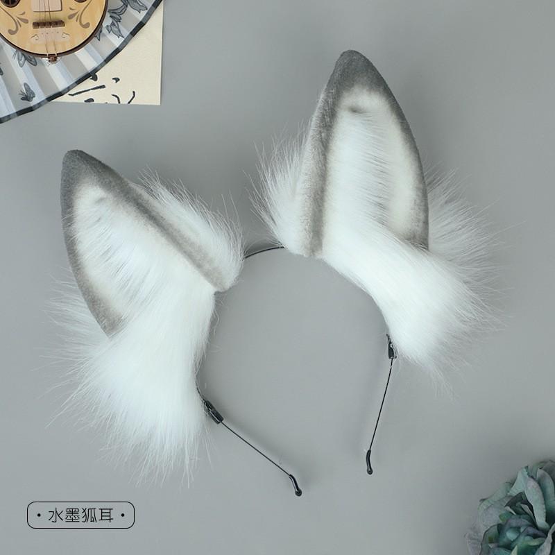 Handmade Fox Ear Headband Cosplay Accessory Anime Convention Cute Animal Ears Hair Band Women Men
