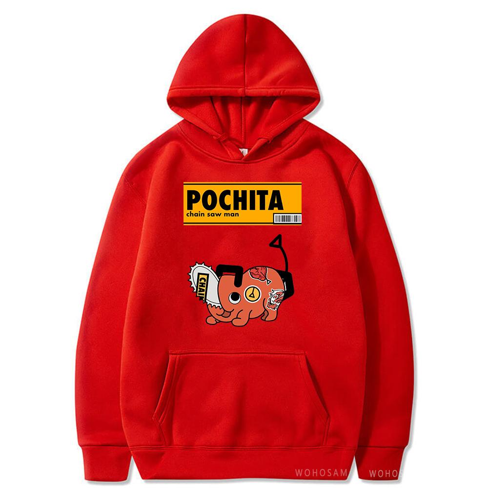 Manga motorová pila Makima Pochita Mikiny Mikiny Japonský styl Kawaii Anime Grafika Harajuku Oversized pánské mikiny