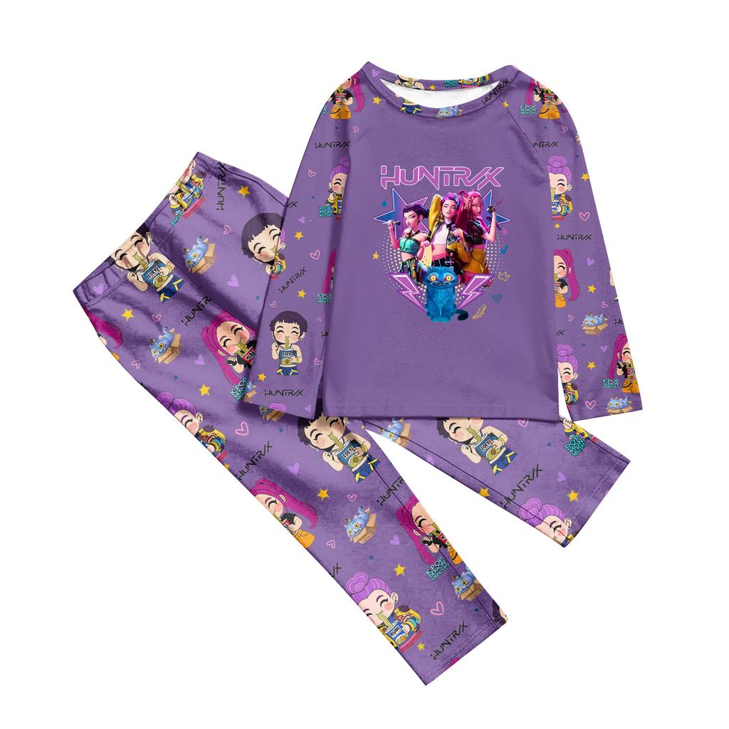 Cartoon Letters Print Family Matching Long Sleeved Parent-child Suit Home Clothes Suit Fall