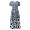 Women's  Fashion Summer New Floral Print V-Neck Short Sleeve Loose  Casual Dress