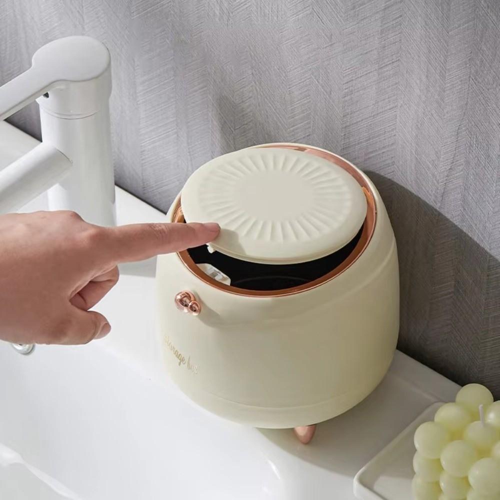 Light Luxury Desktop Trash Can Mini Size Double-layer Coffee Table Cover Pressing Type Small Storage Bucket