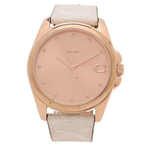 

Coach Women s 36mm Signature Quartz Watch in Rose Gold and Beige, Model 14504113, Canvas