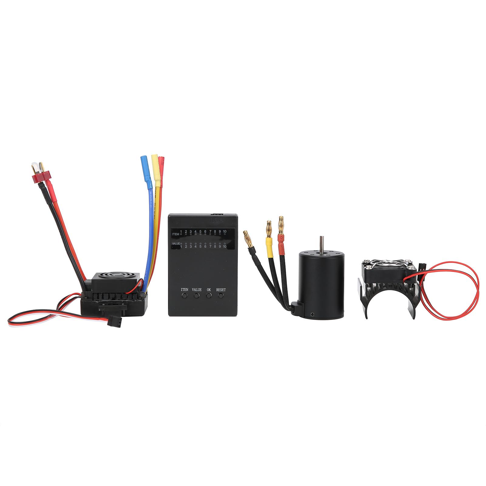 

Безколекторний двигун 3650 3900KV 60A ESC+Картка програматора Набір радіатора для 1 10RC автомобіля