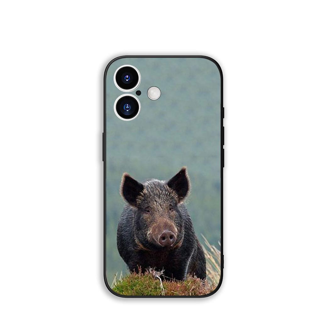 Phone Cover Animal Wild Boar Pig Casing for Apple iPhone 16 15 14 Plus 13 12 Mini 17 Pro Max + ProMax 16E Air 15+ Case