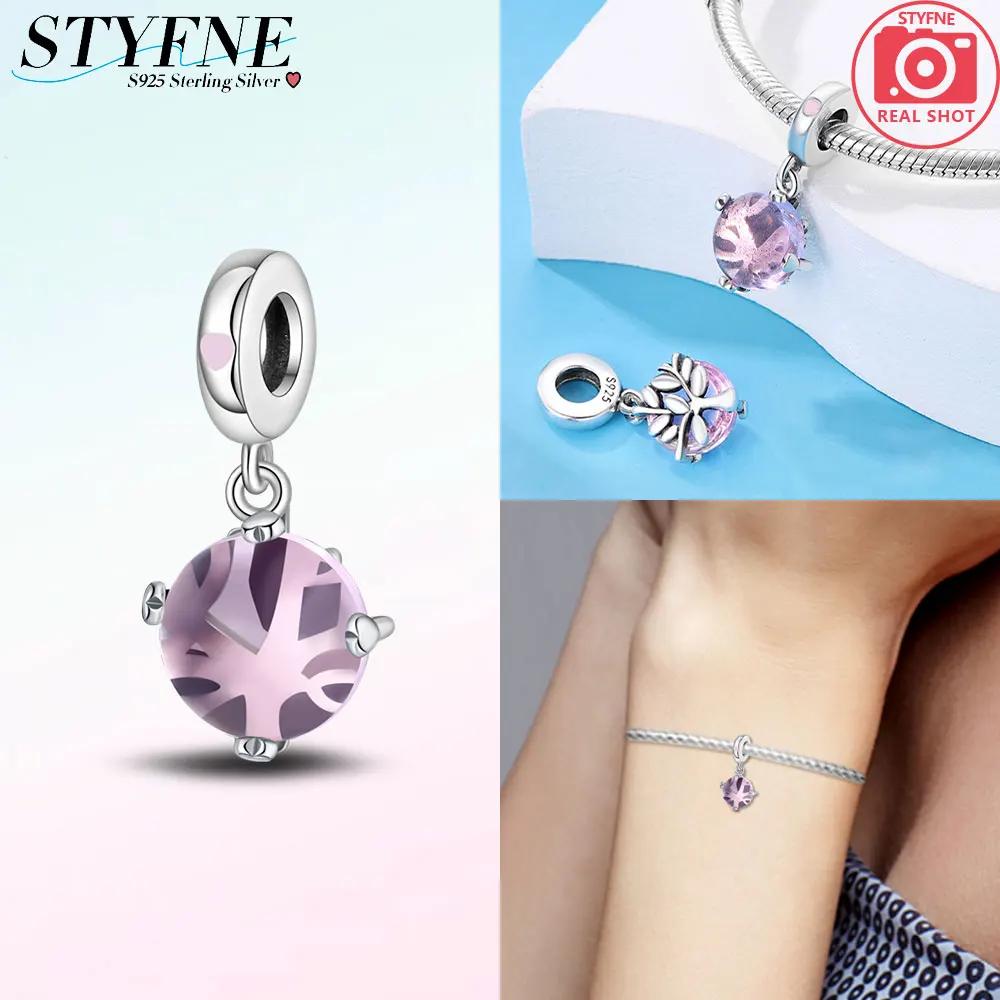 Charms Copper Colorful Zircon Stars Pink Bow Spacer Charms Beads Fit Original Bracelet Diy Women Jewelry Gifts