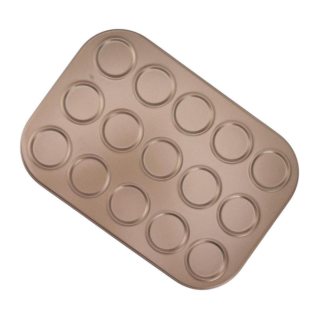 Muffin Top Pan Macaron Bakeware Pan Muffin Tray Baking Mold Carbon Steel Bakeware for Oven Baking Gold