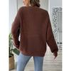 Women S Loose Fit V Neck Beaded Long Sleeve Pullover Sweater