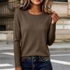 Women's Basic Round Neck Slim Fit Long Sleeve T-Shirt
