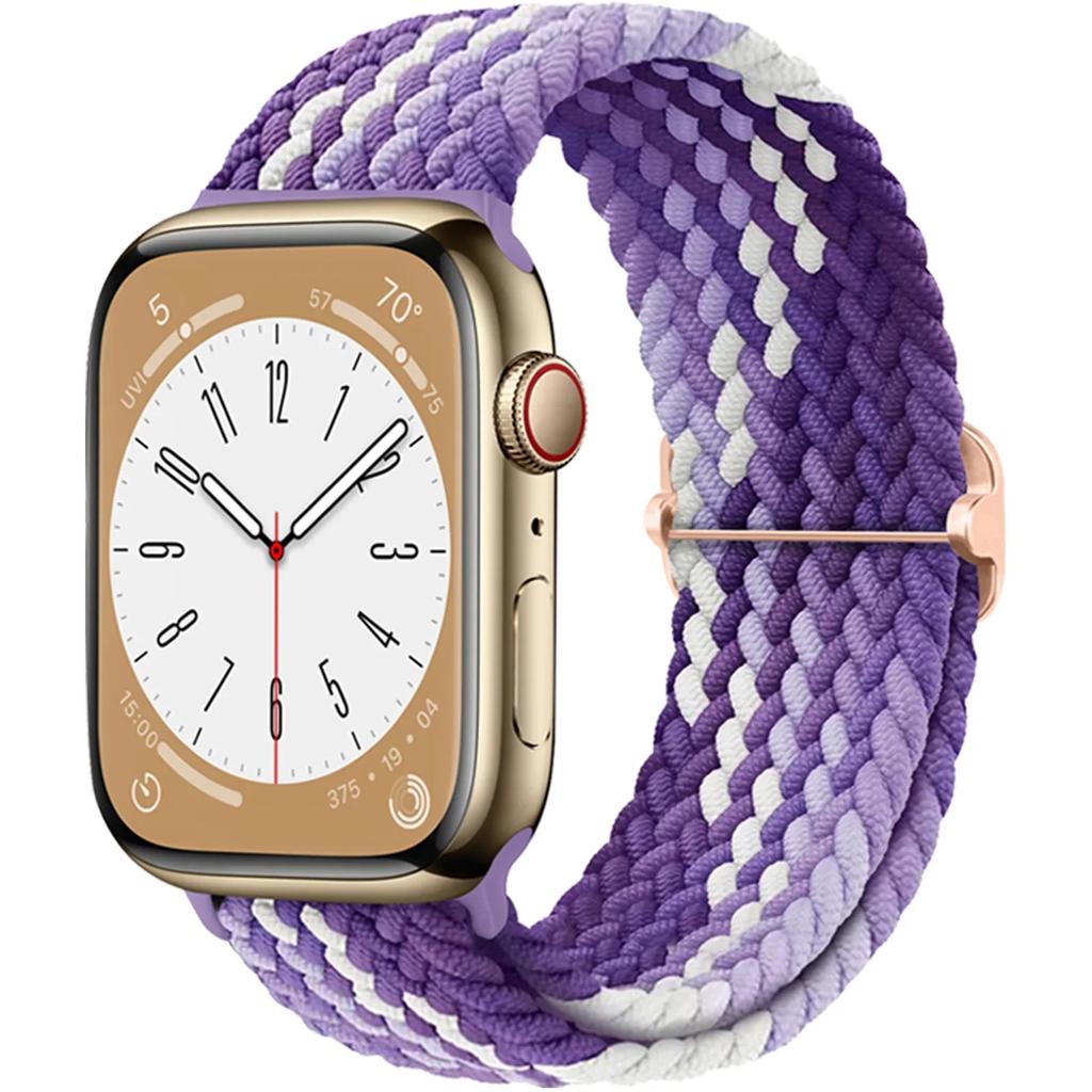 Braided Loop Strap For Apple Watch Band 42/46mm 45/41mm 38/40mm 44mm 49mm Nylon Solo Bracelet iWatch series 10 9 se 8 7 6 Ultra2