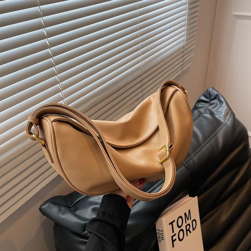Soft Leather PU Crossbody Bags for Women Large Capacity Luxury Bags Monochromatic Shoulder Bag Feminine Travel Bag
