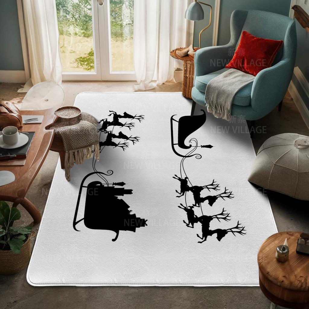 House Entrance Carpet Home Door Mat Living Room Bath Foot Bathroom Non-slip Water Absorption Rugs Bath Merry Christmas Winter