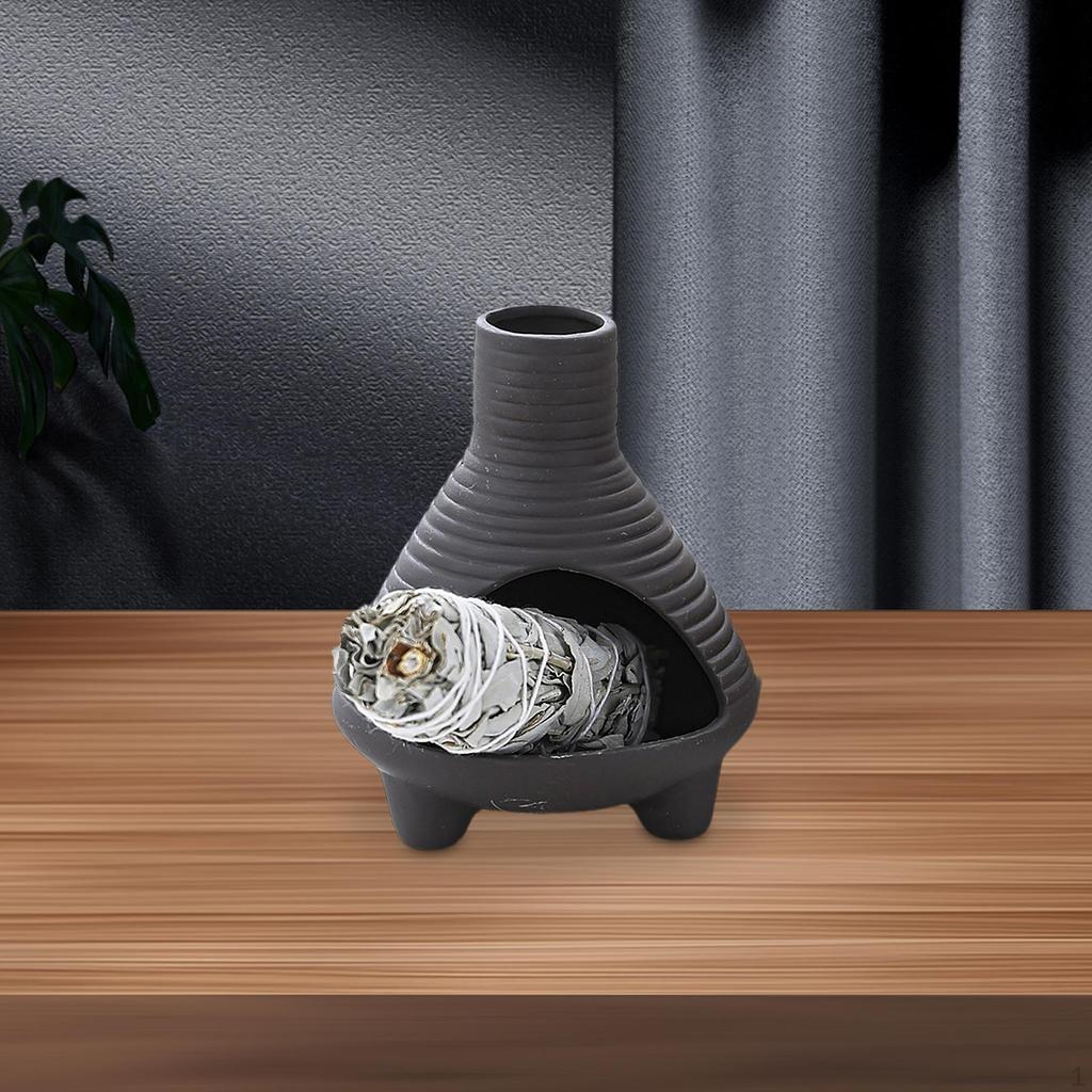 Ceramic Incense Burner, Palo Holder, Gift with Fireplace Decoration, Sticks Sage