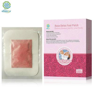 Foot Care Rose Essential Oil Bamboo Vinegar Detox Foot Patch 10 Pieces/Box Improve Sleep Quality Beauty Slimming Pads