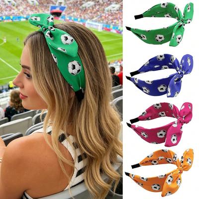 2026 Weltmeisterschaft Fußball Print Stirnband, Schleife Hasenohr Kopfschmuck, Sportspieltag Haaraccessoire Reiseaccessoires
