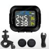 Sistema de monitoramento de pressão de pneus TPMS para motocicletas Alarme de temperatura com 2 sensores externos Sistemas de alarme de pneus para motocicletas em tempo real