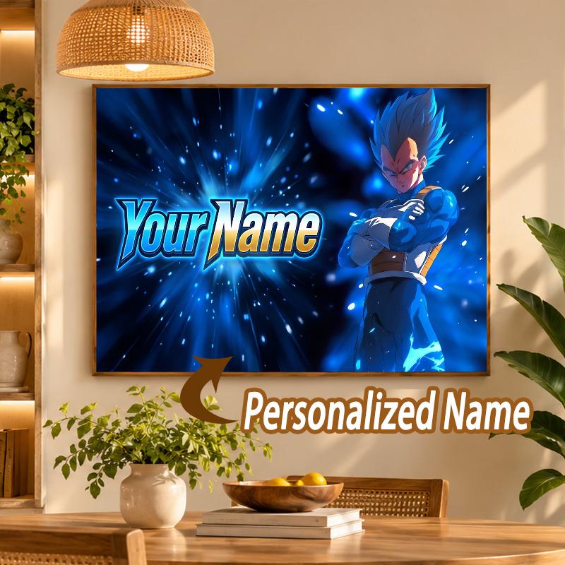 Dragon Ball Vegeta Custom Name Diamond Painting Personalized 5D Full Drill DIY Diamond Art Home Decor