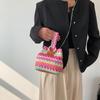 2025 spring new woven bucket bag chain bag casual armpit bag versatile straw woven shoulder oblique span bag