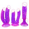Dildo Feminino em Forma de U Cabeça Dupla Pênis Falso Pequeno Masturbador Feminino Cristal Colorido Produtos Eróticos