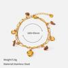 Double Layer Stackable Titanium Steel Bracelet Premium Natural Stone Tarnish Free 18K Gold Stainless Steel Jewelry