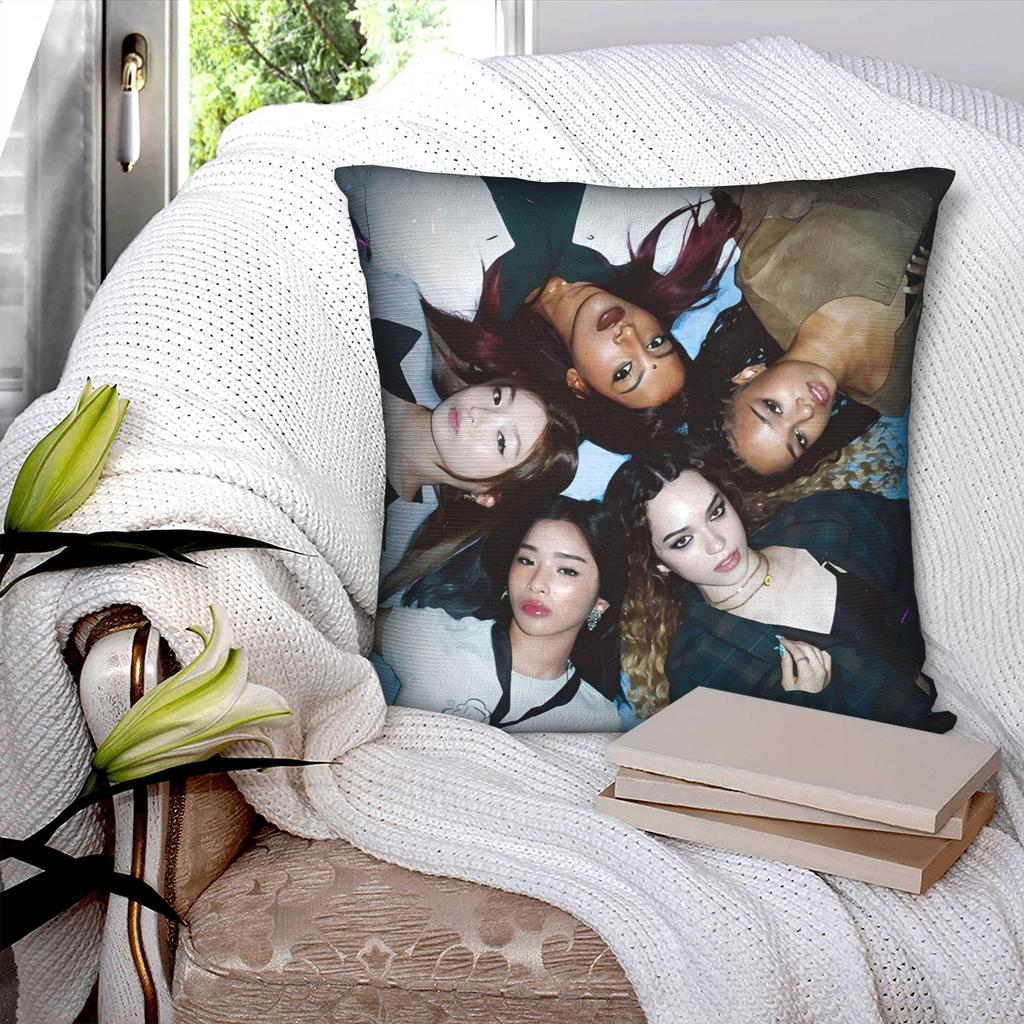 Katseye Kpop Style Throw Pillow Cover Polyester Decorative Pillow Lara Manon Megan Novelty Cushion Covers