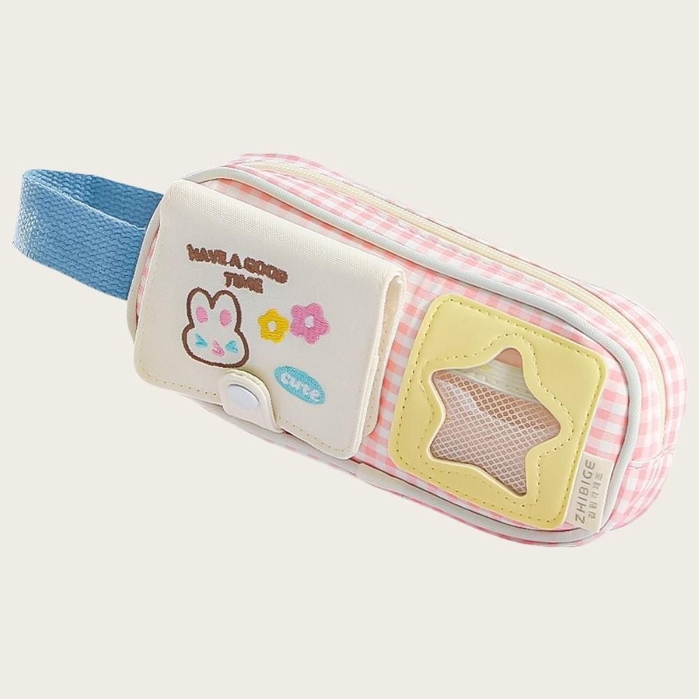 Multilayer Y2K Cartoon Stationery Bag Embroidery Ins Pencil Pouch Cute Korean Pencil Case  Student