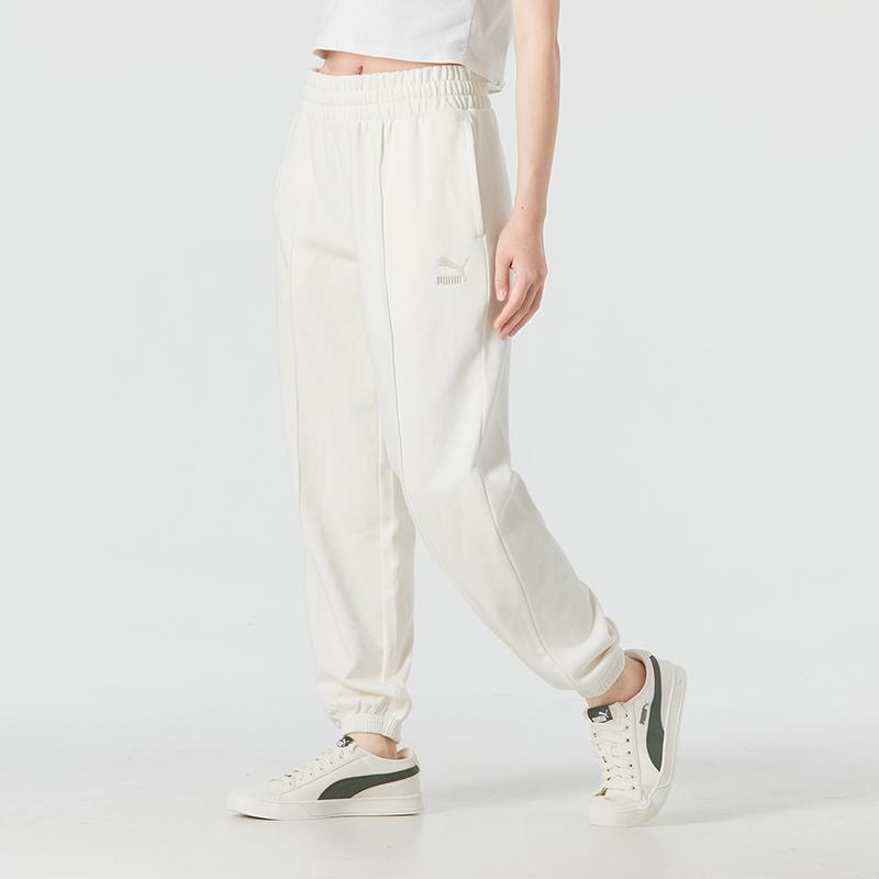 Puma Classics Sweatpants With Solid Logo Women Bottoms White 673628-99