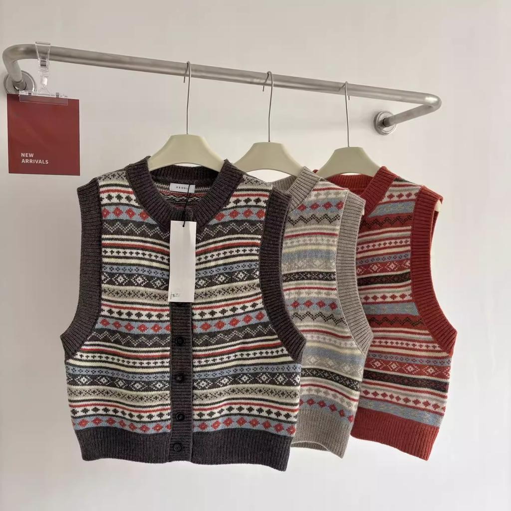 Dimanaf 2025 Winter Plus Size Autumn Short Women Sleeveless Vest Sweaters Knitting Fashion Casual Style Loose Sweater