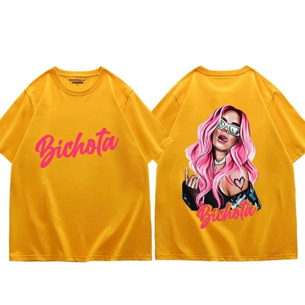 Trend Singer Karol G Graphic T Shirts Unisex Women Fashion Aesthetics Oversized T-shirts Summer Street Hip Hop Short Sleeve T-shirt