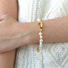 Gaman Commitment Plain Pearl Gold Bracelet