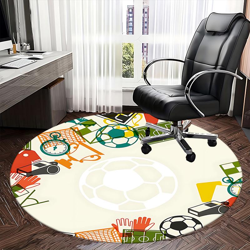 Chair Mat: Colorful Soccer Ball Design Office Carpet Chair Mats for Home Decor, Office Use, Living Room, Bedroom, Gift Idea1118020a
