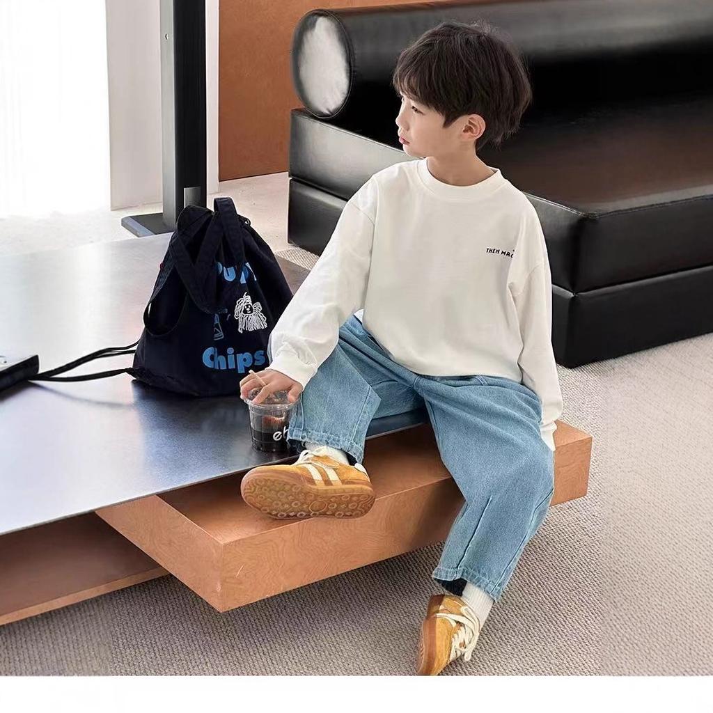 Boys Cotton Long Sleeve T Shirt Spring Autumn Casual Base Layer Top Kids Comfortable Tee