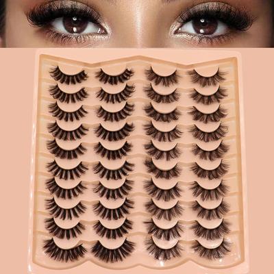 20 Pairs of Naturallycrossed 3D Black False Eyelashes Are Fluffy, Slender and Soft, and 15-20mm Thick False Eyelashes Are Worn Daily.