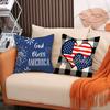 4pcs/Set Cross-Border US Independence Day Pillow Cover Letter Sofa Cushion Cushion Cover Household Goods Without Pillow Core