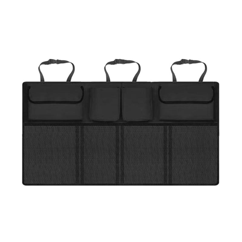 Waterproof Oxford Cloth Rear Seat Back Storage Bag with 4 Pockets Multiple Functional Auto Trunk Organizer for Car Interior