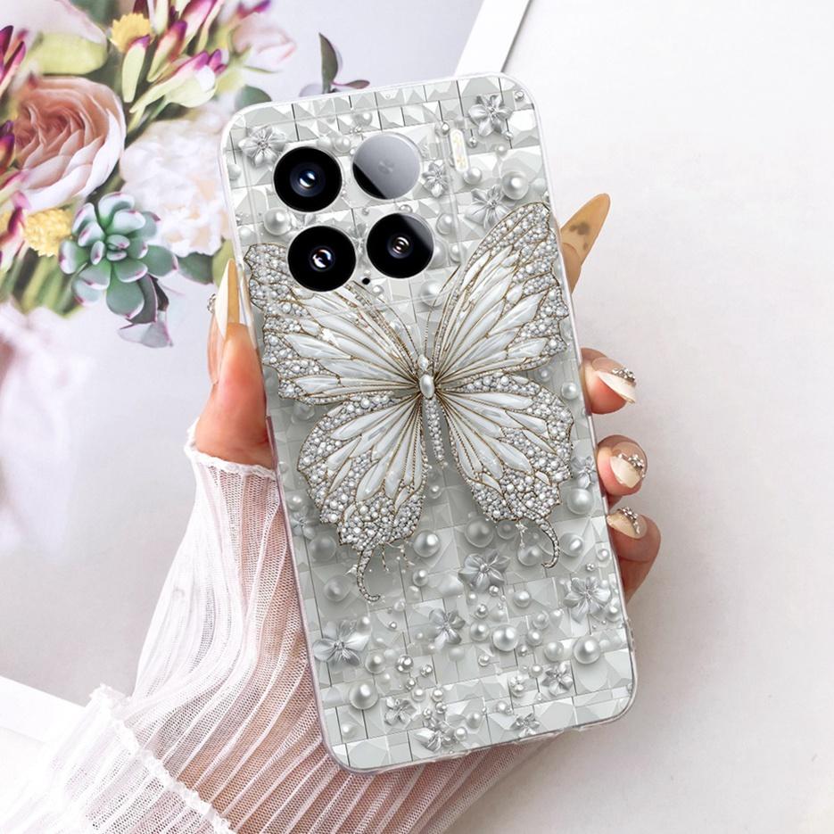 For Xiaomi Mi 15 Pro 5G Case Luxury Butterfly Painted Cover Soft Silicone Phone Case For Xiaomi 15 Pro Mi15 Pro 5G Fundas Bumper