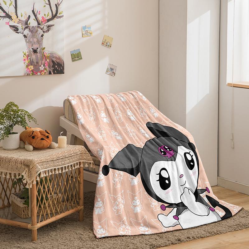 Kuromi Cartoon Series Double Sided Flannel 3D Digital Printing Blanket Blanket