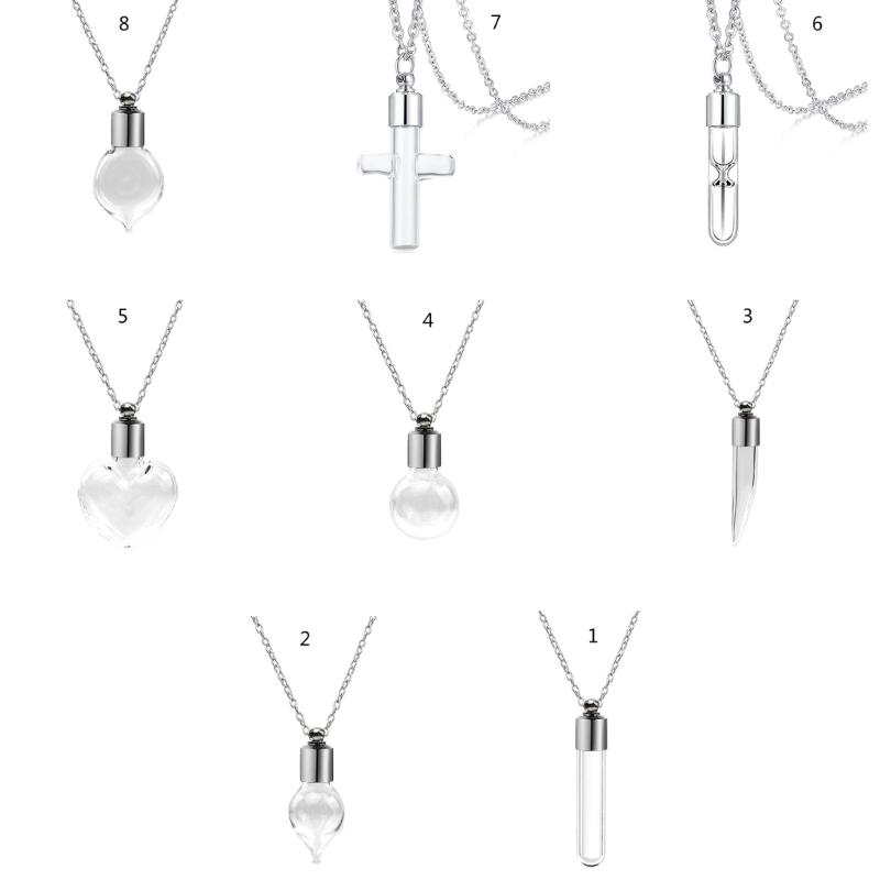 Convenient Glass Bottle Pendant Necklace Easy To Open and Carry Pendant Neckchain for Small Decorations and Fragrances