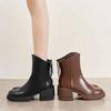 Fashion Ankle Boots for Women Fleece-Lined Leather Warm Round Toe Booties Chic and Elegant High Quality Fashion 2025 Woman Short Shoes